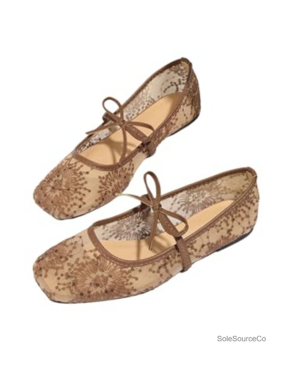 Womens Mesh Ballet Flats Polka Dot Slip On Ballerina Shoes